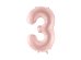 Foil Balloon Number ''3'', 72cm, light pink