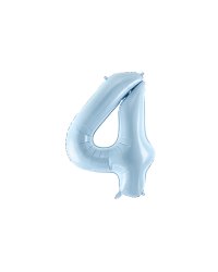 Foil Balloon Number ''4'', 72cm, light blue