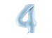 Foil Balloon Number ''4'', 72cm, light blue