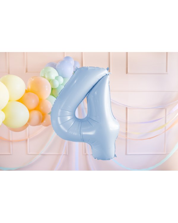 Foil Balloon Number ''4'', 72cm, light blue
