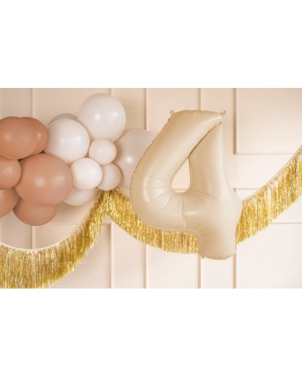 Foil Balloon Number ''4'',72cm, beige