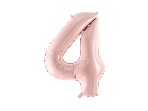 Foil Balloon Number ''4'', 72cm, light pink