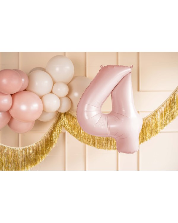 Foil Balloon Number ''4'', 72cm, light pink