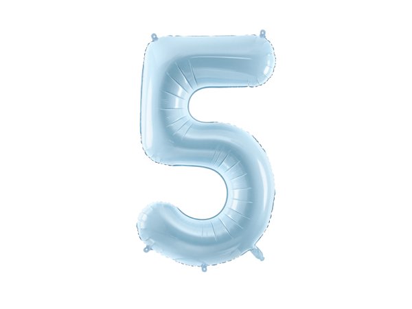 Foil Balloon Number ''5'', 72cm, light blue