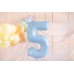 Foil Balloon Number ''5'', 72cm, light blue