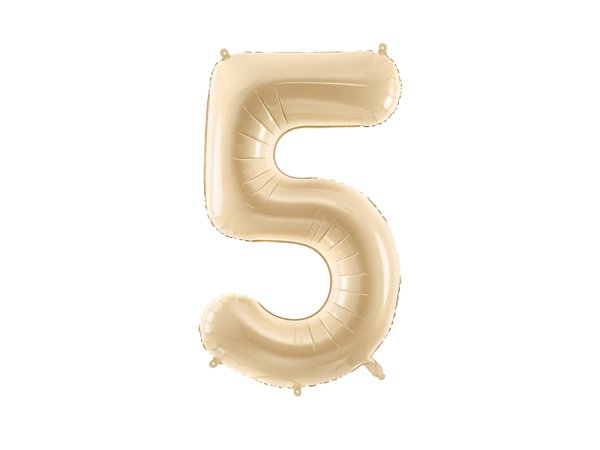 Foil Balloon Number ''5'', 72cm, beige