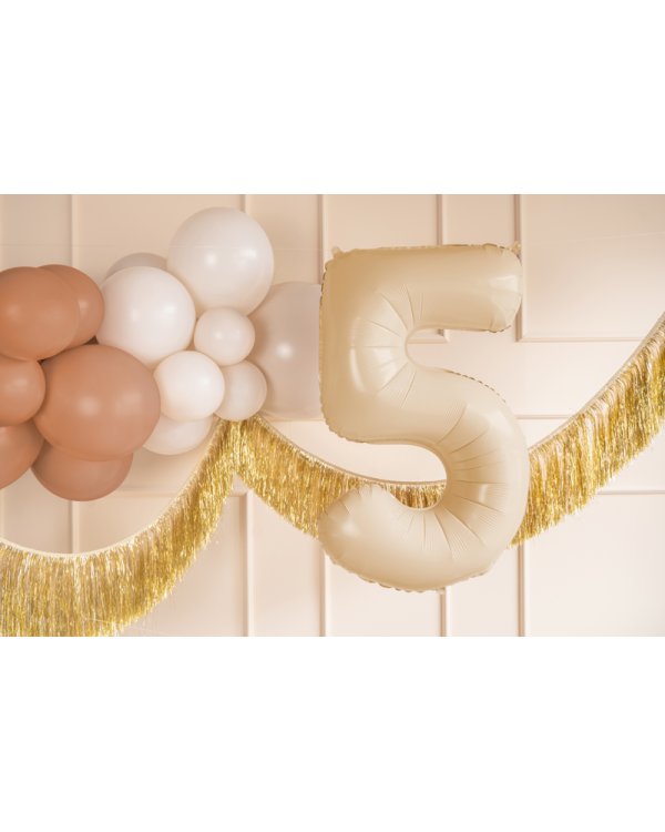 Foil Balloon Number ''5'', 72cm, beige