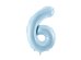 Foil Balloon Number ''6'', 72cm, light blue