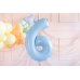 Foil Balloon Number ''6'', 72cm, light blue