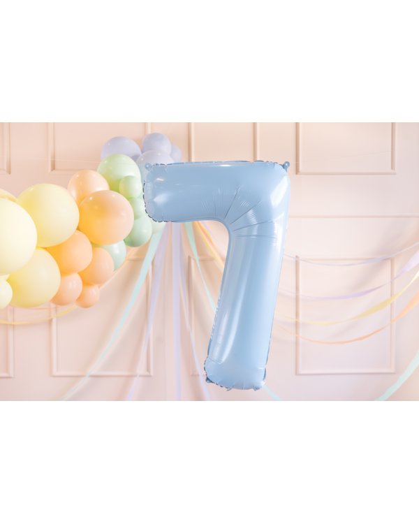 Foil Balloon Number ''7'', 72cm, light blue