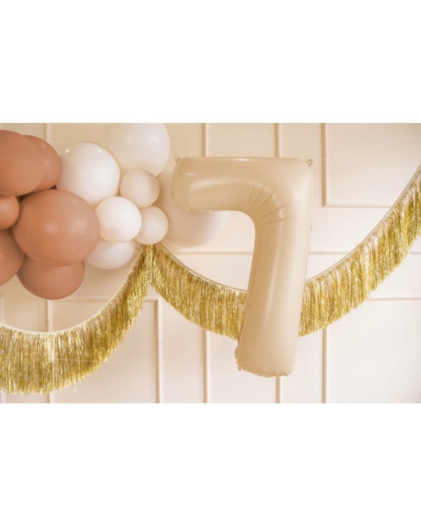 Foil Balloon Number ''7'', 72cm, beige