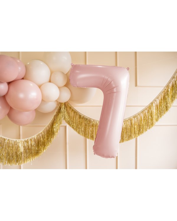 Foil Balloon Number ''7'', 72cm, light pink