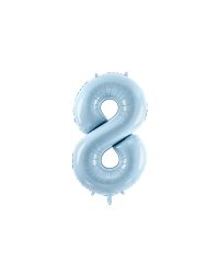 Foil Balloon Number ''8'', 72cm, light blue