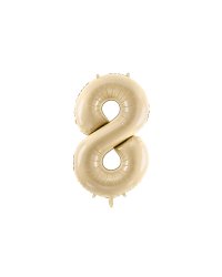 Foil Balloon Number ''8'', 72cm, beige