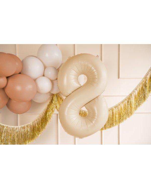 Foil Balloon Number ''8'', 72cm, beige