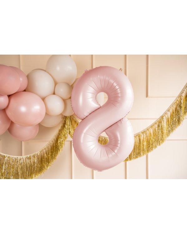 Foil Balloon Number ''8'', 72cm, light pink