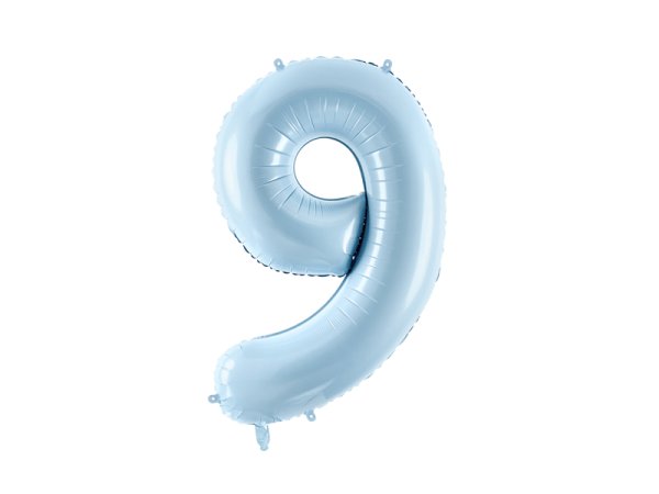 Foil Balloon Number ''9'', 72cm, light blue