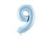 Foil Balloon Number ''9'', 72cm, light blue
