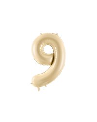 Foil Balloon Number ''9'', 72cm, beige