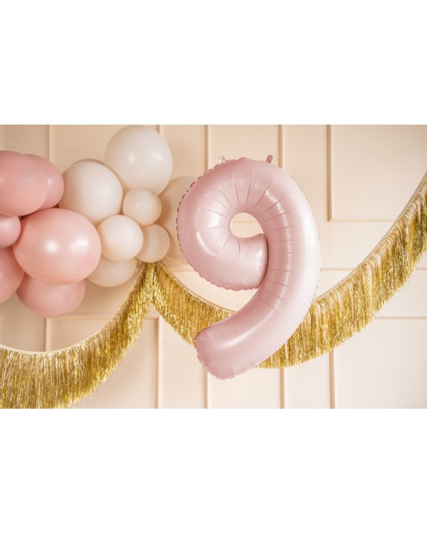 Foil Balloon Number ''9'', 72cm, light pink