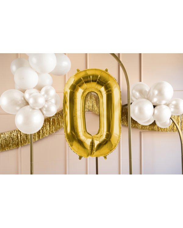 Foil Balloon Number ''0'', 72cm, light gold