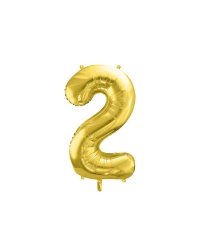 Foil Balloon Number ''2'', 72cm, light gold