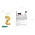 Foil Balloon Number ''2'', 72cm, light gold