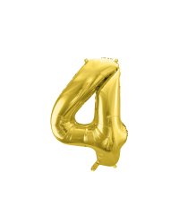 Foil Balloon Number ''4'', 72cm, light gold