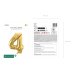 Foil Balloon Number ''4'', 72cm, light gold