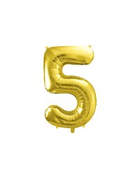 Foil Balloon Number ''5'', 72cm, light gold