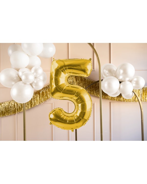 Foil Balloon Number ''5'', 72cm, light gold