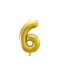 Foil Balloon Number ''6'', 72cm, light gold