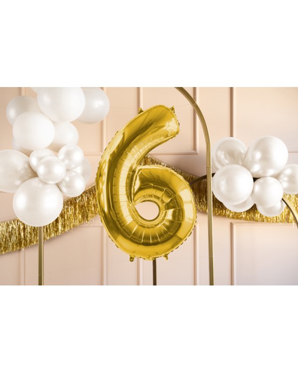 Foil Balloon Number ''6'', 72cm, light gold