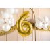 Foil Balloon Number ''6'', 72cm, light gold