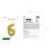 Foil Balloon Number ''6'', 72cm, light gold