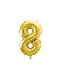 Foil Balloon Number ''8'', 72cm, light gold