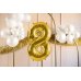 Foil Balloon Number ''8'', 72cm, light gold