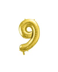 Foil Balloon Number ''9'', 72cm, light gold