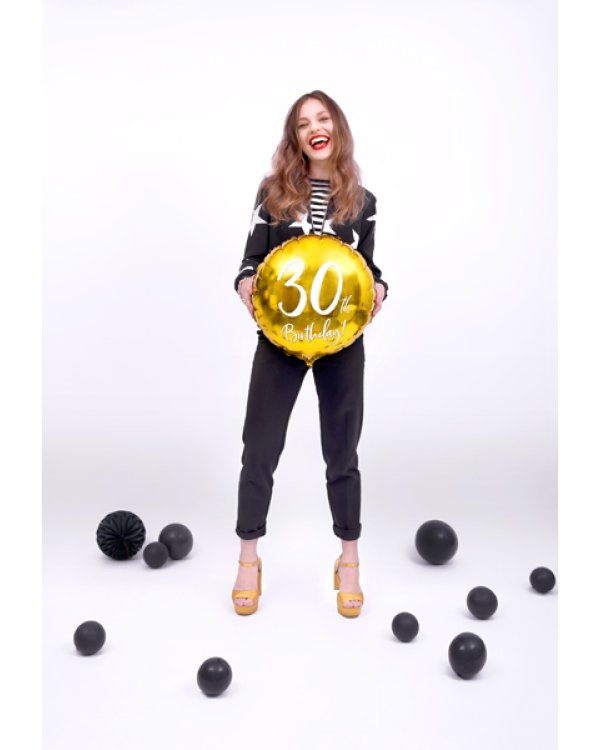 Foil Balloon 30th Birthday, gold, 45 cm