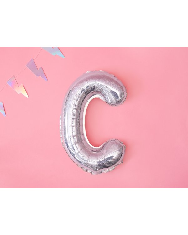 Foil Balloon Letter ''C'', 35cm, holographic