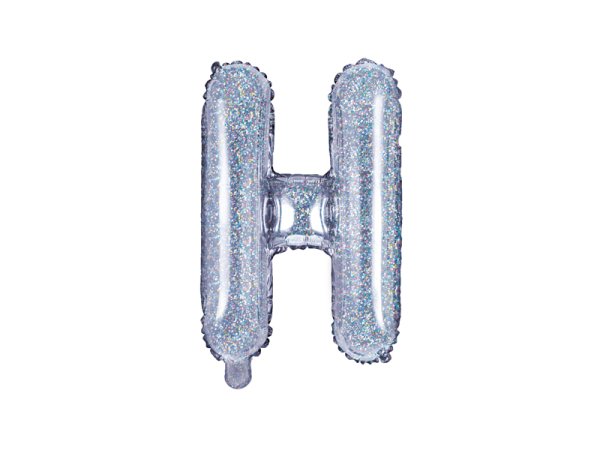 Foil Balloon Letter ''H'', 35cm, holographic