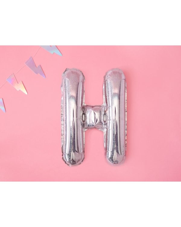 Foil Balloon Letter ''H'', 35cm, holographic