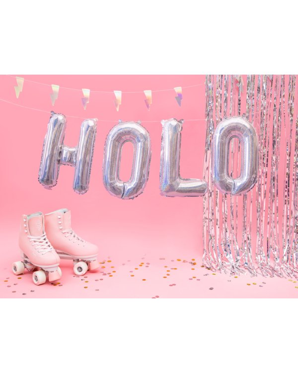 Foil Balloon Letter ''H'', 35cm, holographic