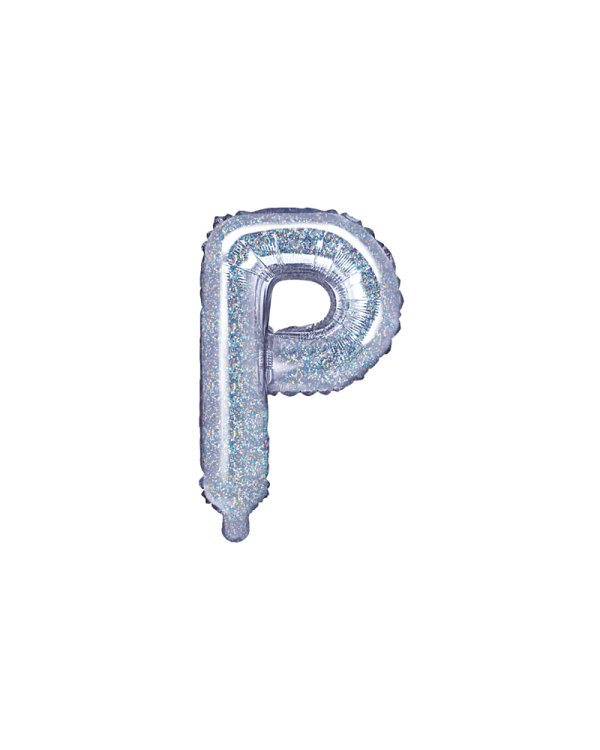 Foil Balloon Letter ''P'', 35cm, holographic