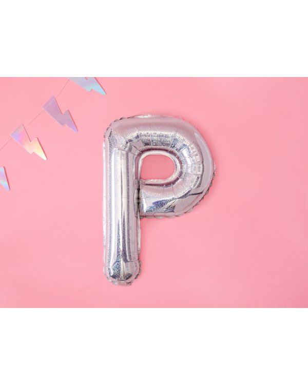 Foil Balloon Letter ''P'', 35cm, holographic