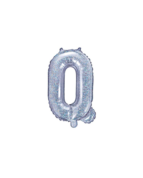 Foil Balloon Letter ''Q'', 35cm, holographic