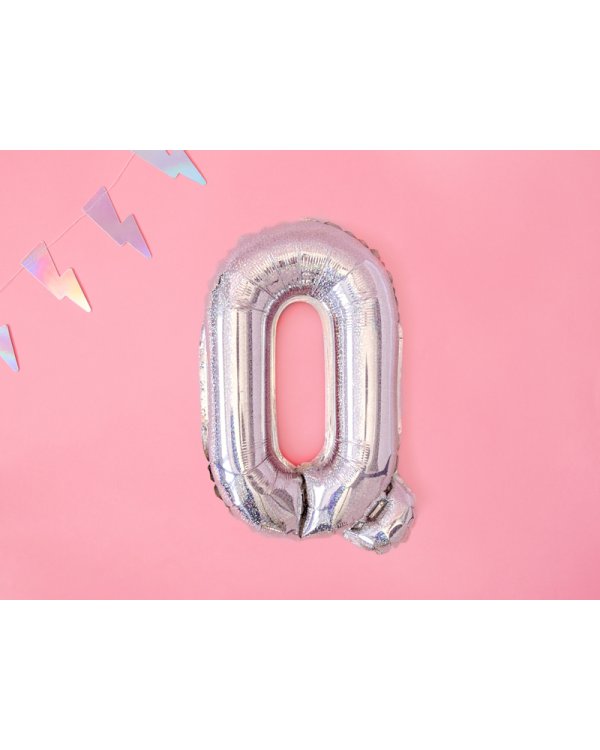 Foil Balloon Letter ''Q'', 35cm, holographic