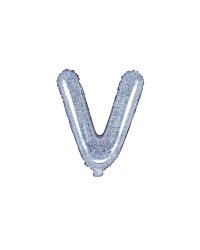 Foil Balloon Letter ''V'', 35cm, holographic