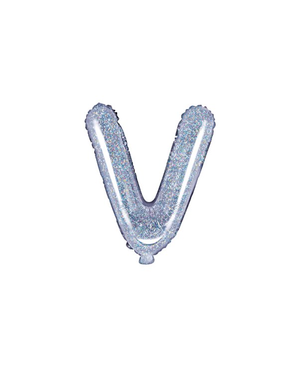 Foil Balloon Letter ''V'', 35cm, holographic