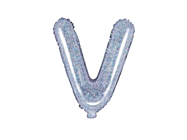 Foil Balloon Letter ''V'', 35cm, holographic